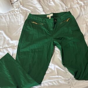 Michael Kors Green Pants with Gold Accents
